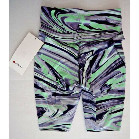 Lululemon LW7CF8S Women's Sz 2 Paint Warp Multi Base Pace High-Rise 8" Shorts - Picture 2 of 14